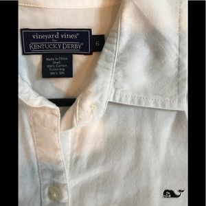 Vineyard Vines for Kentucky Derby button blouse.